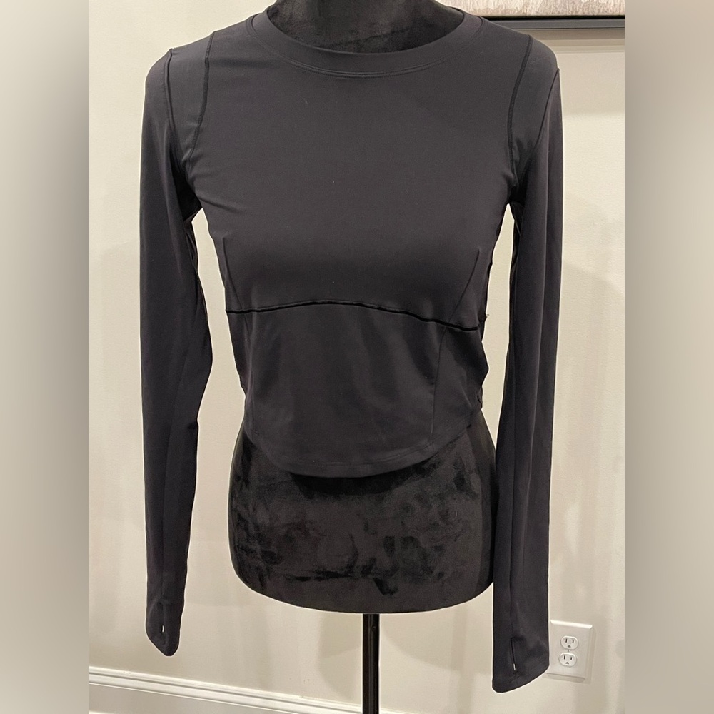 Alia Black Long Sleeve Crop Top